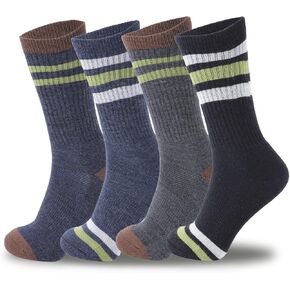 4 أزواج من جوارب صوف ميرينو، جوارب مريحة للرجال والنساء، جوارب حرارية دافئة للتنزه في الهواء الطلق، كاجوال in Kuwait