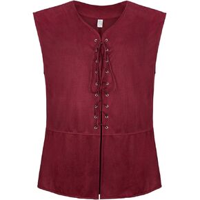 Parlsdy Mens Pirate Vest Men Pirate Costume Men Renaissance Vest Adult Costume Medieval Mens Captain Costumes