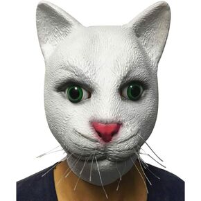 Gmasking 2016 The Cat Adult Head Mask Halloween Party Props Upgraded Version Realistic Eyes (White)