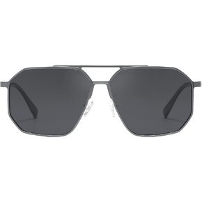 DUCO Polarized Sunglasses Men Women Retro Classic Square Sun Glasses Oversized Vintage Metal Frame Trendy Shades DC3032