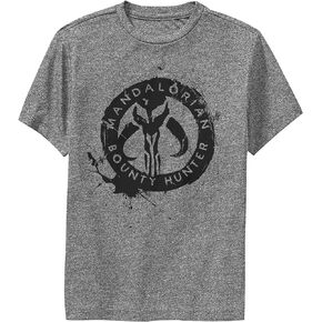STAR WARS Boy's The Mandalorian Helmet Cartoon Performance Tee