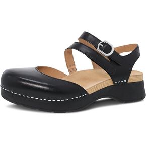 Dansko Rissa Closed Toe Sandal for Women - Unique and Stylish Shoe with Recycled Textile Linings and Leather Uppers - All-Day Legendary Comfort