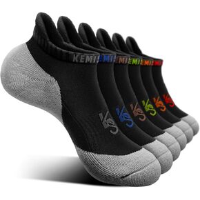KEMISANT Men Ankle Socks, Athletic Wicking Socks Cushioned For Men Running Walking-Arch Compression Support