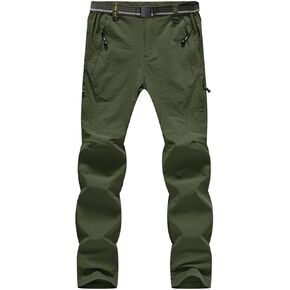 BGOWATU Men's Hiking Pants Quick Dry Lightweight Water Resistant Outdoor Sports Pants with Zipper Cargo Pockets