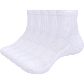 Mens Ankle Socks Performance Tenis Running Training Athletic Socks Cushioned Quarter Socks For Men, 5 Pairs