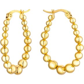 VAttract 18K Gold Plated Hoop Earrings for Women Lightweight Click-Top Hoops Gold Earrings for Girls Trendy Fashion Jewelry Gifts