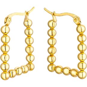 VAttract 18K Gold Plated Hoop Earrings for Women Lightweight Click-Top Hoops Gold Earrings for Girls Trendy Fashion Jewelry Gifts