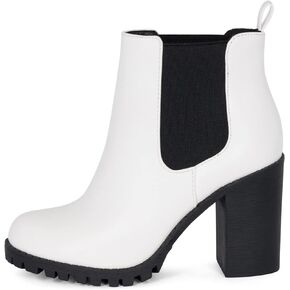 Kassie Daniela JADE Ankle Boot w/Lug Sole Elastic Gore and Chunky Heel