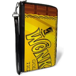 Buckle-Down Movies Wallet, Zip Around, Willy Wonka and the Chocolate Factory Golden Ticket Wonka Bar, Vegan Leather