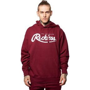 Young & Reckless Big R Script Hoodie- Burgundy/White