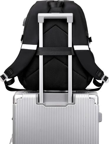 حقيبة ظهر للفتيات للمدرسة، حقيبة ظهر لطيفة للنساء، حقيبة كتب جامعية مناسبة لجهاز كمبيوتر محمول مقاس 15.6 بوصة، باللون الأسود in Kuwait