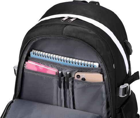 حقيبة ظهر للفتيات للمدرسة، حقيبة ظهر لطيفة للنساء، حقيبة كتب جامعية مناسبة لجهاز كمبيوتر محمول مقاس 15.6 بوصة، باللون الأسود in Kuwait