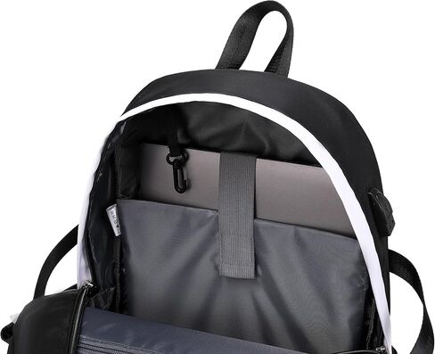 حقيبة ظهر للفتيات للمدرسة، حقيبة ظهر لطيفة للنساء، حقيبة كتب جامعية مناسبة لجهاز كمبيوتر محمول مقاس 15.6 بوصة، باللون الأسود in Kuwait