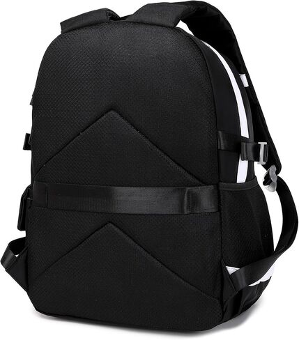 حقيبة ظهر للفتيات للمدرسة، حقيبة ظهر لطيفة للنساء، حقيبة كتب جامعية مناسبة لجهاز كمبيوتر محمول مقاس 15.6 بوصة، باللون الأسود in Kuwait