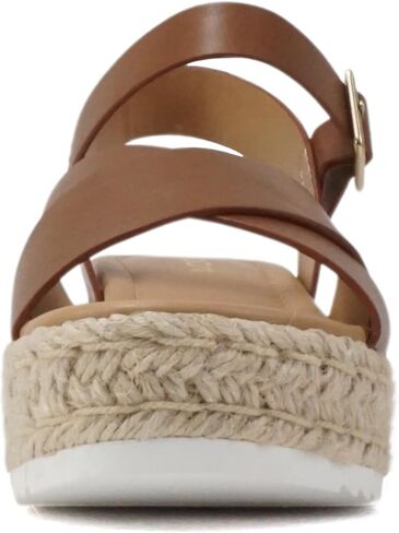 Soda “FIRELY" ~ Women Round Toe Crisscross Band Platform Espadrille Wedge Sandal with Adjustable Ankle Strap in Kuwait