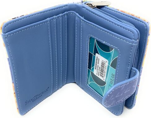 Shag Wear Sunflower Small Floral Wallet for Women Vegan Faux Leather 4.5" Slate Grey in Saudi Arabia