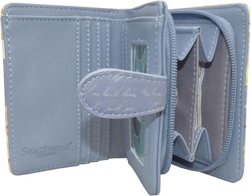 Shag Wear Sunflower Small Floral Wallet for Women Vegan Faux Leather 4.5" Slate Grey in Saudi Arabia