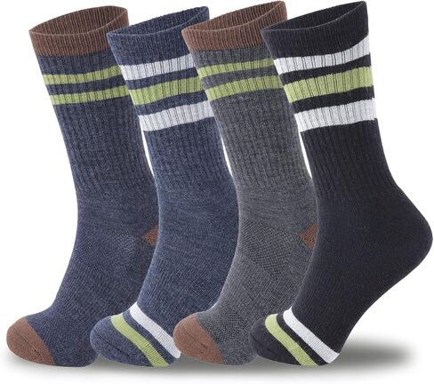 4 أزواج من جوارب صوف ميرينو، جوارب مريحة للرجال والنساء، جوارب حرارية دافئة للتنزه في الهواء الطلق، كاجوال in Kuwait