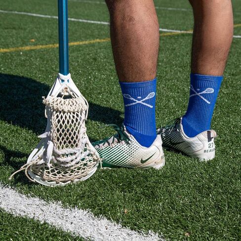 Lacrosse Athletic Half Cushioned Crew Socks | Crossed Lax Sticks in Saudi Arabia