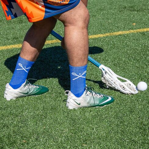 Lacrosse Athletic Half Cushioned Crew Socks | Crossed Lax Sticks in Saudi Arabia