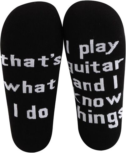 MBMSO Guitar Player Socks 2 Pairs That's What I Do I Play Guitar and I Know Things Guitar Socks Funny Guitar Lover Gift Socks in Saudi Arabia