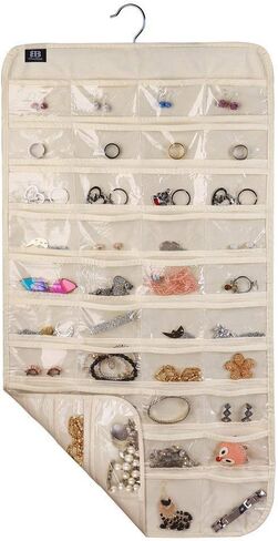 Necklace Holder,Hanging Necklace Jewelry Organizer,Double Side with 48 Anti-rust Hooks Wall Mounted Jewelry Display Organizer,Easy Storage for Necklace,Bracelet,Earring,Chain in Kuwait