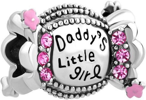 QueenCharms Daddy's Little Girl Charm Beads Fit European Charm Bracelets in Kuwait