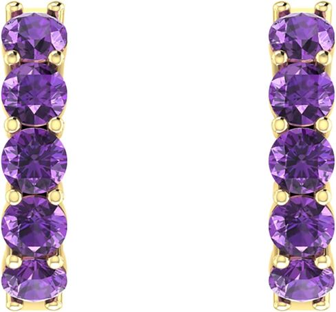 Belinda Jewelz 10K الصلبة الذهب هوب الأقراط الأحجار الطبيعية جولة قطع جوهرة القرط للنساء الكفة هوب الأحجار الكريمة هيبوالرجينيك خفيفة الوزن الأقراط هدية غرامة مجوهرات الإكسسوار in Saudi Arabia