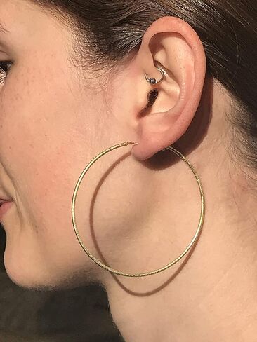 Sheila Fajl Lisa 2" Featherweight Hoop Earrings in Gold Plated in Kuwait