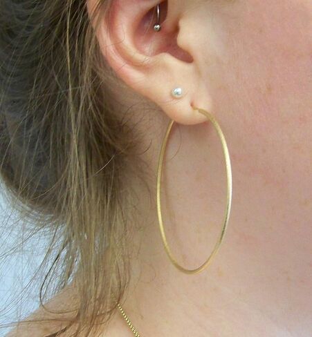 Sheila Fajl Lisa 2" Featherweight Hoop Earrings in Gold Plated in Kuwait