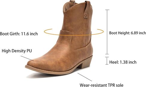 Colgo Women's Ankle Boots - Stylish Cowgirl Boots for Women, Western & Cowboy Boots, Comfortable Fashion Short Boots & Short Booties for Women in Saudi Arabia