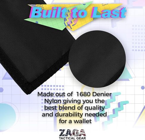 ZAGA Customs Trifold Nylon Hook & Loop Closure Wallet | Retro Style Wallet | Durable Waterproof Nylon Wallet | Tactical Grade ID-Card Holder Wallet | Made in USA in Saudi Arabia