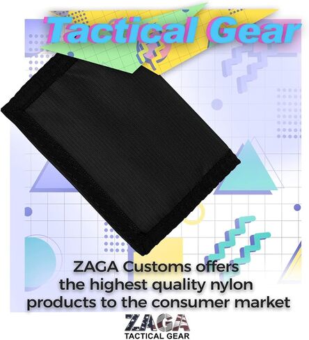 ZAGA Customs Trifold Nylon Hook & Loop Closure Wallet | Retro Style Wallet | Durable Waterproof Nylon Wallet | Tactical Grade ID-Card Holder Wallet | Made in USA in Saudi Arabia