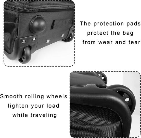 Hivexagon 19 inches Rolling Backpack Water Repellent Stylish Carry on Laptop Bag Durable Quiet Wheels Packable Straps for Travel and Business Black in Kuwait