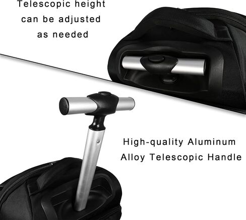 Hivexagon 19 inches Rolling Backpack Water Repellent Stylish Carry on Laptop Bag Durable Quiet Wheels Packable Straps for Travel and Business Black in Kuwait