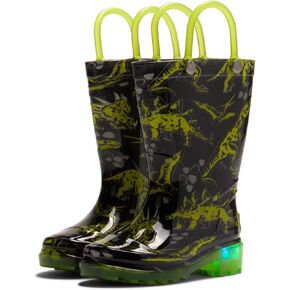 Western Chief Unisex-Child Sketch Dino Lighted Waterproof Rain Boot (Toddler/Little Kid) in Saudi Arabia