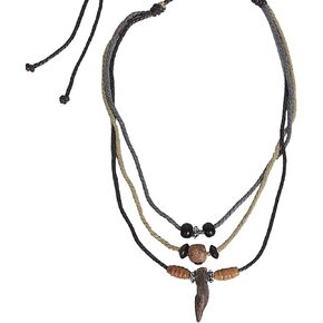 FORBUSITE Men Pendant Bead Surfer Choker Hemp Necklace Stylish Tribal N122 Handmade