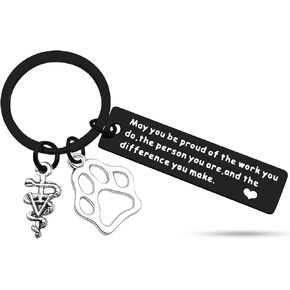 Veterinarian Keychain Veterinarian Gift Appreciation Gift for Medical Veterinary Practitioner Vet Tech Appreciation Gift