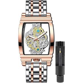Gosasa Business Men Watch Double Sided Hollow Transparent Analog Display Stainless Steel Quartz Waterproof Creative Male Wrist Watch