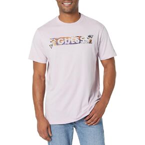 GUESS Men's Short Sleeve Crew Neck Abstract Foil Tee