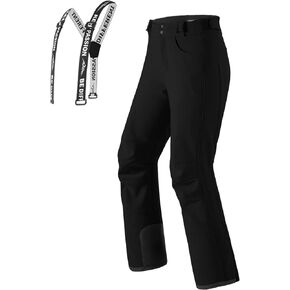 fit space Warm Ski Pants for Women Zip-Off Suspenders Winter Snow Bibs Waterproof Breathable Stretch