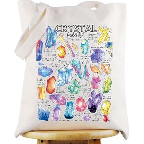 WZMPA Gemstones Crystals Tote Bag Mystical Geologist Gift Geology Crystal Gems Shoulder Bag Crystal Lover Merchandise