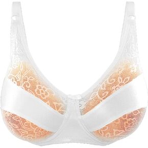 Sexy Lace See-Through Pocket Bra for Silicone Breast Forms,Underwire Brassieres for Fake Boobs