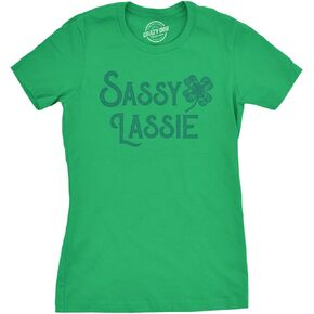 Womens Sassy Lassie T Shirt Funny Saint Patricks Day Cute Outfit St Patty Tee