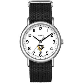 Timex Unisex Weekender 38mm Watch - Pittsburgh Penguins with Slip-Thru Single Layer Strap