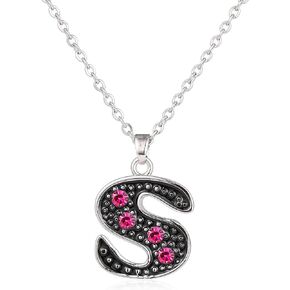Initial Necklaces for Women Girls A-Z Pendant Necklace Silver Plated Cubic Zirconia Jewelry Necklace for Girls Gift