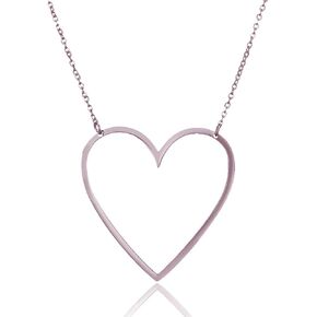 AOCHEE Mom Open Heart Necklace Sideways Heart Open Necklace Pendant for Women