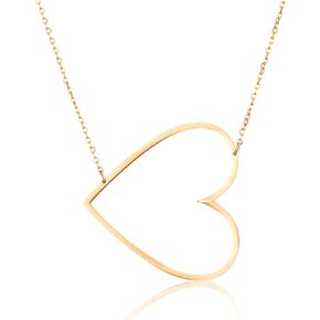 AOCHEE Mom Open Heart Necklace Sideways Heart Open Necklace Pendant for Women in Kuwait