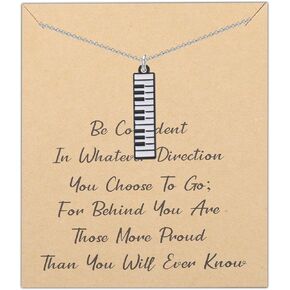LQRI Piano Lover Gift Necklace Black White Piano Key Necklace Pianist Gift Music Gift Music Students Graduation Gift