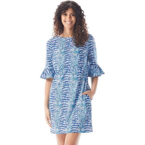 BEACH HOUSE Style Bella Boat Neck Tunic Dress with Bell Sleeves —UPF 50+ Sun Dress